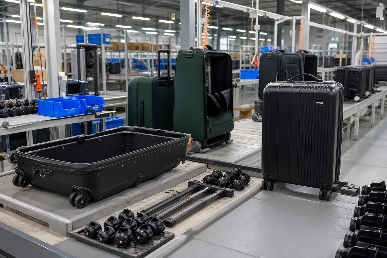 Assembly stage in VAGO luggage production