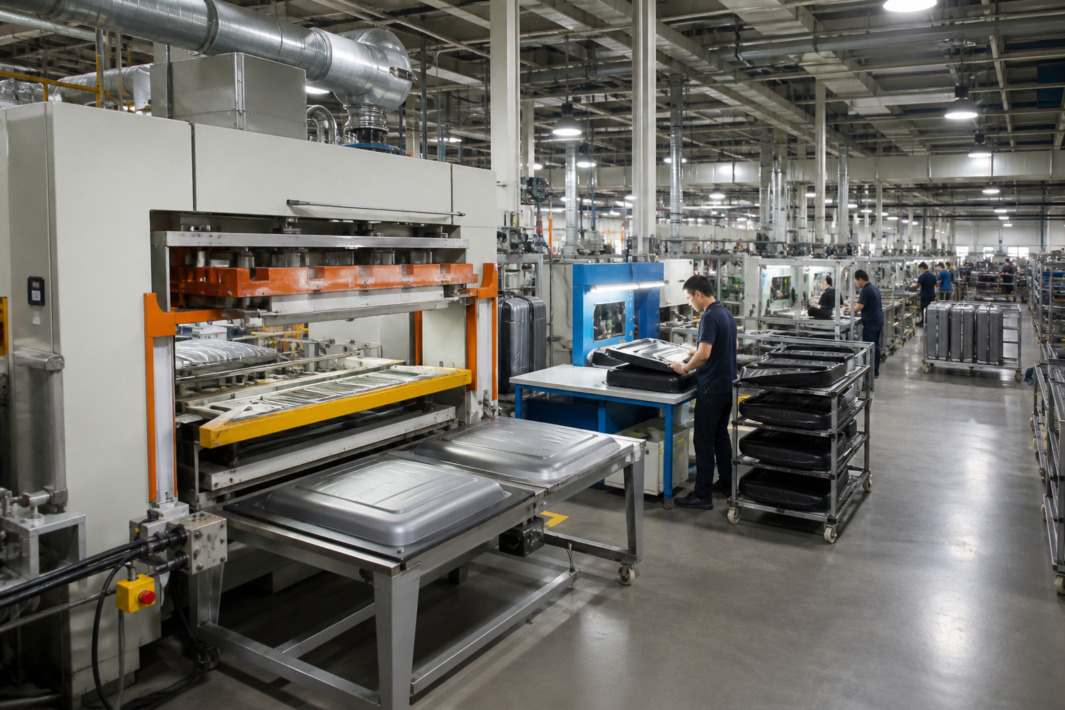 Forming stage in VAGO luggage production