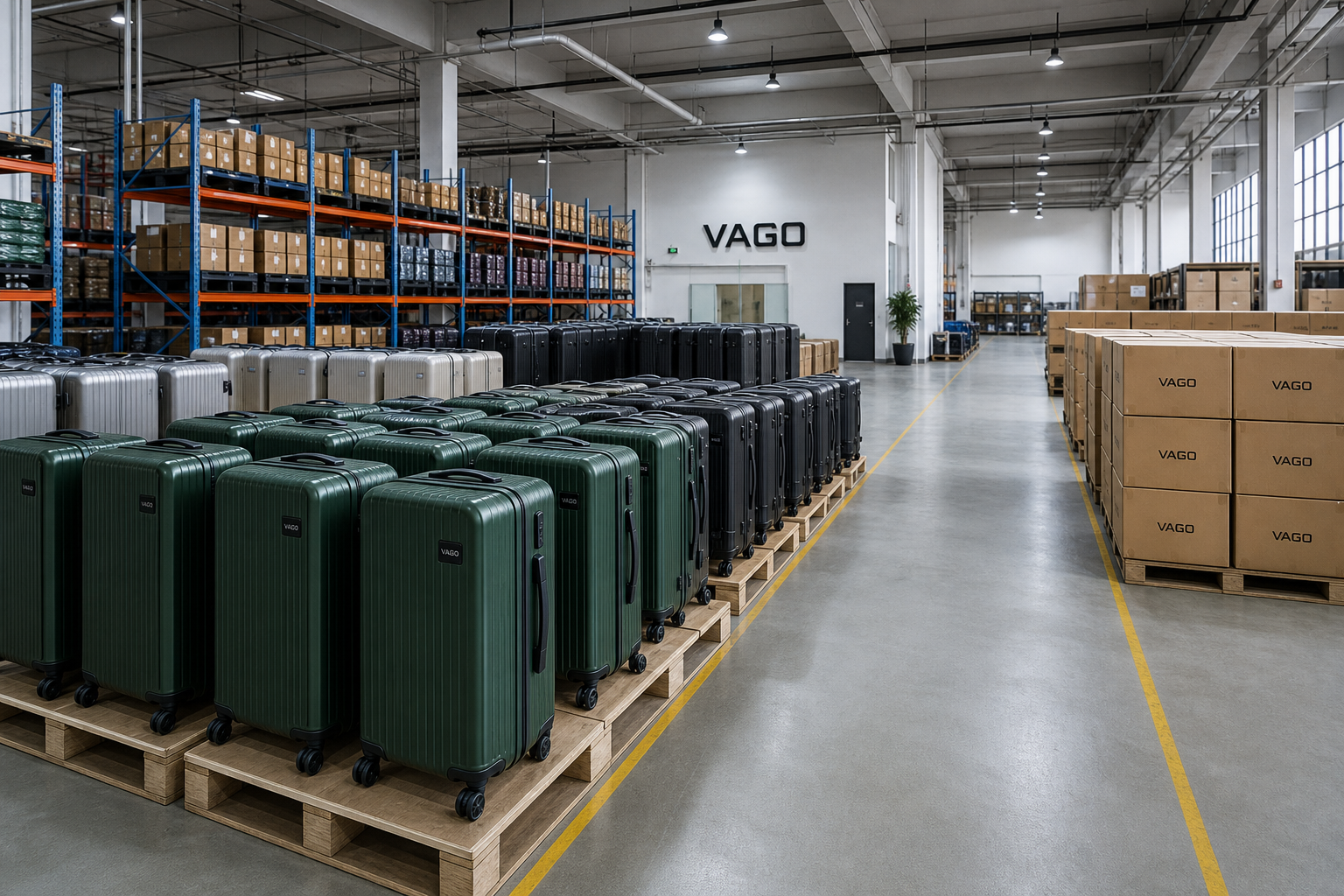 Product Warehouse stage in VAGO luggage production